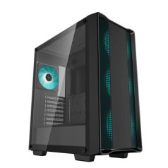   DeepCool Számítógépház - CC560 V2 (fekete, ablakos, 4x12cm LED venti, Mini-ITX / Micro-ATX / ATX, 1xUSB3.0, 1xUSB2.0)