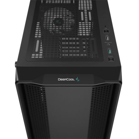 DeepCool Számítógépház - CC560 V2 (fekete, ablakos, 4x12cm LED venti, Mini-ITX / Micro-ATX / ATX, 1xUSB3.0, 1xUSB2.0)