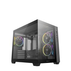   DeepCool Számítógépház - CG330 3F (fekete, ablakos, 3x12cm A-RGB, BTF, mATX, 2xUSB3.0, 1xUSB2.0)