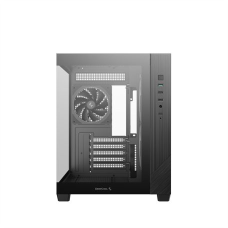 DeepCool Számítógépház - CG330 3F (fekete, ablakos, 3x12cm A-RGB, BTF, mATX, 2xUSB3.0, 1xUSB2.0)