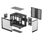 DeepCool Számítógépház - CG330 3F (fekete, ablakos, 3x12cm A-RGB, BTF, mATX, 2xUSB3.0, 1xUSB2.0)