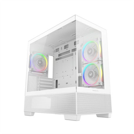 DeepCool Számítógépház - CG380 3F WH (fehér, ablakos, 3x12cm A-RGB, BTF, mATX, 2xUSB3.0, 1xUSB2.0)