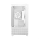 DeepCool Számítógépház - CG380 3F WH (fehér, ablakos, 3x12cm A-RGB, BTF, mATX, 2xUSB3.0, 1xUSB2.0)