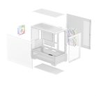 DeepCool Számítógépház - CG380 3F WH (fehér, ablakos, 3x12cm A-RGB, BTF, mATX, 2xUSB3.0, 1xUSB2.0)