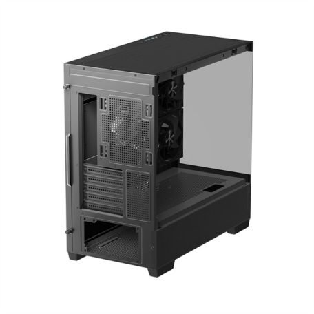 DeepCool Számítógépház - CG380 3F (fekete, ablakos, 3x12cm A-RGB, BTF, mATX, 2xUSB3.0, 1xUSB2.0)