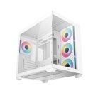 DeepCool Számítógépház - CG530 4F WH (fehér, ablakos, 4x12cm A-RGB, BTF, ATX, 2xUSB3.0, 1xUSB2.0)