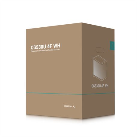 DeepCool Számítógépház - CG530U 4F WH (fehér, ablakos, 4x12cm A-RGB, BTF, ATX, 2xUSB3.0, 1xUSB2.0)