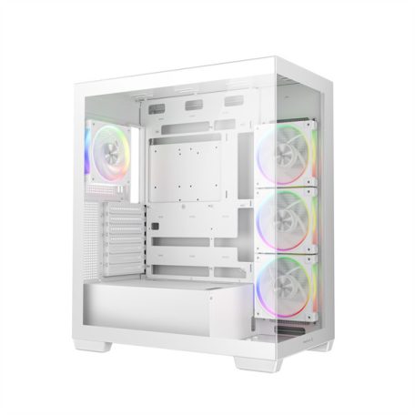 DeepCool Számítógépház - CG580 4F WH V2 (fehér, ablakos, 4x12cm A-RGB, BTF, ATX, 2xUSB3.0, 1xUSB2.0)