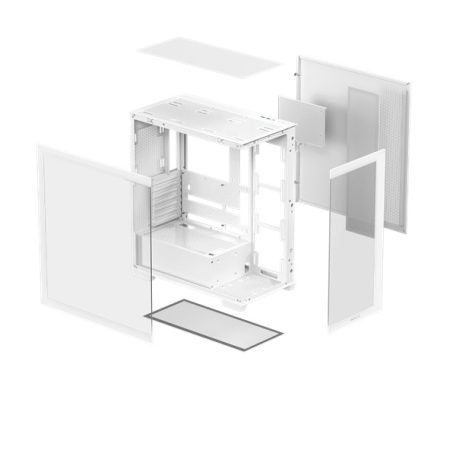 DeepCool Számítógépház - CG580 WH (fehér, abakos, venti nélkül, BTF, ATX, 2xUSB3.0, 1xUSB2.0)