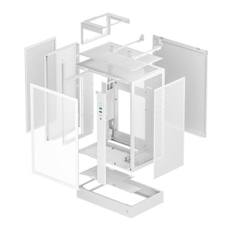 DeepCool Számítógépház - CH170 PLUS WH (Micro-ATX/Mini-ITX, 2xUSB3.0, Type-C, fehér)