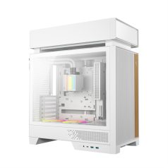   DeepCool Számítógépház - CL6600 WH (fehér, 1x360cm AIO vízhűtés,  2x120mm A-RGB, ATX, 2xUSB3.0, 1xUSB-C)
