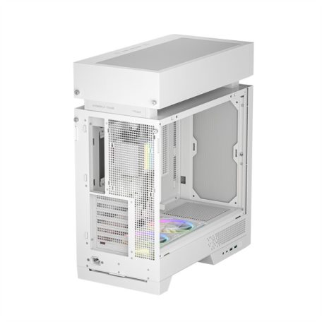 DeepCool Számítógépház - CL6600 WH (fehér, 1x360cm AIO vízhűtés,  2x120mm A-RGB, ATX, 2xUSB3.0, 1xUSB-C)
