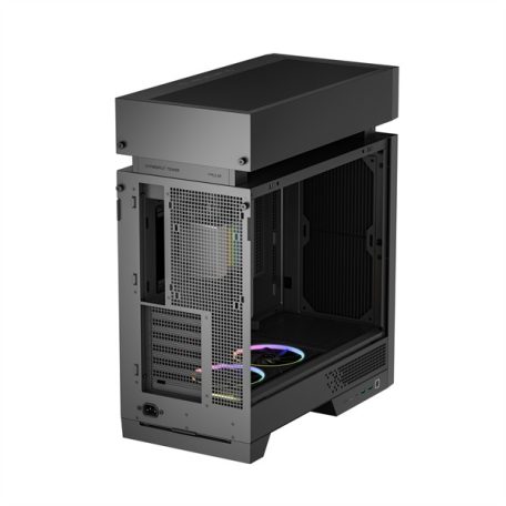 DeepCool Számítógépház - CL6600 (fekete, 1x360cm AIO vízhűtés, 2x120mm A-RGB, ATX, 2xUSB3.0, 1xUSB-C)