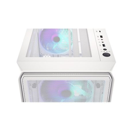 Endorfy Számítógépház - Arx 500 White ARGB (ATX/micro ATX/ITX, 1xUSB-C, 2xUSB3.0, 4x14cm LED ventilátor, ablakos, fehér)
