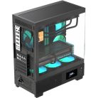 Formula Számítógépház - Crystal E1 FLOE Black (fekete, ablakos, ATX, 2xUSB3.0, 1xType-C)