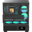 Formula Számítógépház - Crystal E1 FLOE Black (fekete, ablakos, ATX, 2xUSB3.0, 1xType-C)