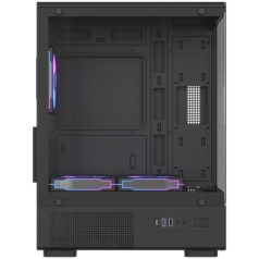   Formula Számítógépház - Crystal Z1CM Plus Black AR V2 (fekete, ablakos, mATX,3x12 cm venti,1xUSB2.0, 1xUSB3.0, 1xType-C)