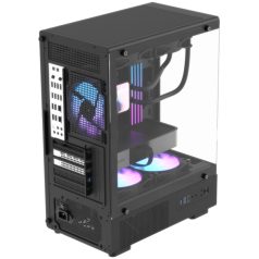   Formula Számítógépház - Crystal Z1CM V2 Black (fekete, ablakos, mATX, 1xUSB2.0, 1xUSB3.0, 1xType-C)