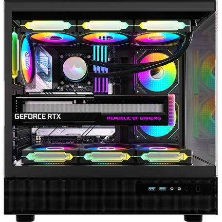 Formula Számítógépház - Crystal Z8 Black (fekete, ablakos, ATX, 1xUSB3.0, 1xUSB2.0, 1xType-C)