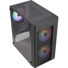   Formula Számítógépház - FG-01M FR (fekete, ablakos, 3x12cm FRGB venti, mATX, 1xUSB3.0, 2xUSB2.0)