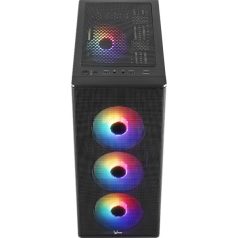   Formula Számítógépház - FG-06 AR (fekete, ablakos, 4x12cm ARGB venti, mATX, 1xUSB3.0, 2xUSB2.0)