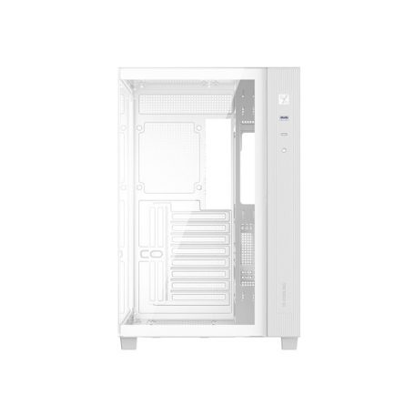 ID-Cooling Számítógépház - VIEW 510 WH (ablakos, venti nélkül, BTF, ATX, USB3.0, 1xUSB-C, fehér)