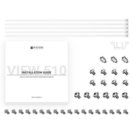 ID-Cooling Számítógépház - VIEW 510 WH (ablakos, venti nélkül, BTF, ATX, USB3.0, 1xUSB-C, fehér)