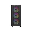 ID-Cooling Számítógépház - WARE 310 ARGB (ablakos, 4x12cm A-RGB, ATX, USB3.0, 1xUSB-C, 1xUSB2.0, fekete)
