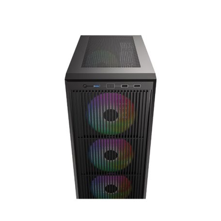 ID-Cooling Számítógépház - WARE 310 ARGB (ablakos, 4x12cm A-RGB, ATX, USB3.0, 1xUSB-C, 1xUSB2.0, fekete)