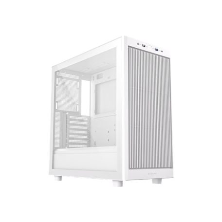 ID-Cooling Számítógépház - WARE 510 WH (ablakos, venti nélkül, ATX, USB3.0, 1xUSB-C, 1xUSB2.0, fehér)