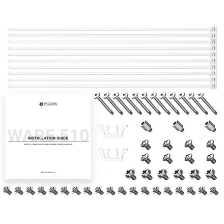 ID-Cooling Számítógépház - WARE 510 WH (ablakos, venti nélkül, ATX, USB3.0, 1xUSB-C, 1xUSB2.0, fehér)