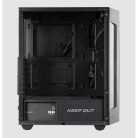 KEEP OUT Számítógépház - XC-200 MESH (fekete, ablakos, 3x12cm RGB venti, ATX, 2xUSB2.0, 1xUSB3.0)