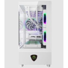   KEEP OUT Számítógépház - XC-301W GLASS (fehér, ablakos, 3x12cm ARGB venti, microATX, 1xUSB2.0, 1xUSB3.0)