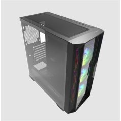   KEEP OUT Számítógépház - XC-500 GLASS (fekete, ablakos, 3x12cm ARGB venti, EATX, microATX, 2xUSB2.0, 1xUSB3.0)