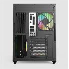 KEEP OUT Számítógépház - XC-800 PRO (fekete, ablakos, 4x12cm ARGB venti, microATX, 2xUSB2.0, 1xUSB3.0)