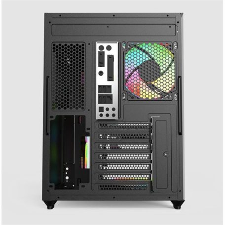 KEEP OUT Számítógépház - XC-800 PRO (fekete, ablakos, 4x12cm ARGB venti, microATX, 2xUSB2.0, 1xUSB3.0)