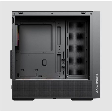 KEEP OUT Számítógépház - XC-805 MESH (fekete, ablakos, 6x12cm ARGB venti, microATX, 2xUSB2.0, 2xUSB3.0)