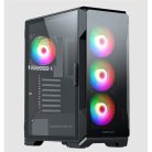 KEEP OUT Számítógépház - XC-901 PRO (fekete, ablakos, 4x12cm ARGB venti, microATX,  1xUSB3.0, 1xType-C)