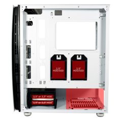   LC-Power Számítógépház - 713W - Bright Sail X (fehér, fehér belső, ablakos, mATX/ATX, 2xUSB-A 3.2, 1xUSB-C 3.2)