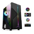 Spirit of Gamer Számítógépház - CLONE 3 Black (fekete, ablakos, 2x12cm ventilátor, alsó táp,  ATX, 1xUSB3.0, 2xUSB2.0)