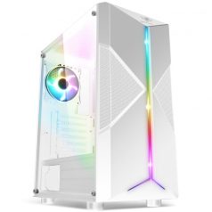   Spirit of Gamer Számítógépház - CLONE 3 White (fekete, ablakos, 2x12cm ventilátor, alsó táp,  ATX, 1xUSB3.0, 2xUSB2.0)