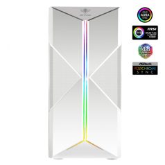   Spirit of Gamer Számítógépház - CLONE 3 White (fekete, ablakos, 2x12cm ventilátor, alsó táp,  ATX, 1xUSB3.0, 2xUSB2.0)