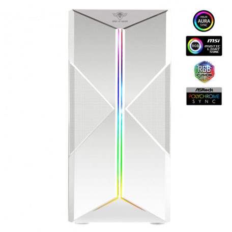 Spirit of Gamer Számítógépház - CLONE 3 White (fekete, ablakos, 2x12cm ventilátor, alsó táp,  ATX, 1xUSB3.0, 2xUSB2.0)