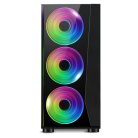 Spirit of Gamer Számítógépház - GHOST III RGB (fekete, ablakos, 4x12cm ventilátor, ATX, mATX, 2xUSB3.0, 1xUSB2.0)