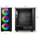 Spirit of Gamer Számítógépház - GHOST III RGB (fekete, ablakos, 4x12cm ventilátor, ATX, mATX, 2xUSB3.0, 1xUSB2.0)