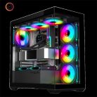 Spirit of Gamer Számítógépház - SPARK Black (fekete, ablakos, 6x12cm ventilátor, alsó táp,  ATX, 2xUSB3.0, 1xUSB-C)