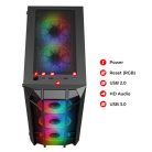 Spirit of Gamer Számítógépház - REBEL NX Black (fekete, ablakos, 4x12cm ventilátor, alsó táp,  ATX, 1xUSB3.0, 2xUSB2.0)