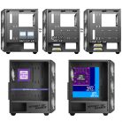 Spirit of Gamer Számítógépház - REBEL NX Black (fekete, ablakos, 4x12cm ventilátor, alsó táp,  ATX, 1xUSB3.0, 2xUSB2.0)