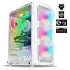   Spirit of Gamer Számítógépház - REBEL XT White (fekete, ablakos, 4x12cm ventilátor, alsó táp,  ATX, 1xUSB3.0, 2xUSB2.0)