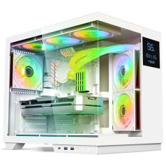   Spirit of Gamer Számítógépház - VIPER CRX White (fekete, ablakos, 6x12cm ventilátor, alsó táp,  ATX, 1x USB-C, 2x USB-A)